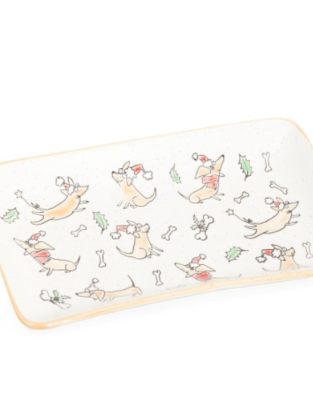 NWT Spectrum Designz Donald Holiday dogs 5x10 in Christmas Platter